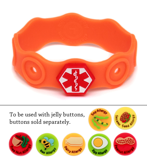 JB001 orange jelly button bracelet