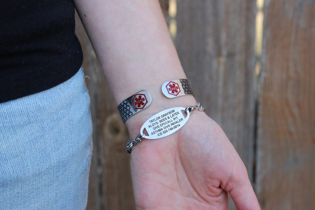 What Do I Engrave On My Medical ID? Engraving on wrist.